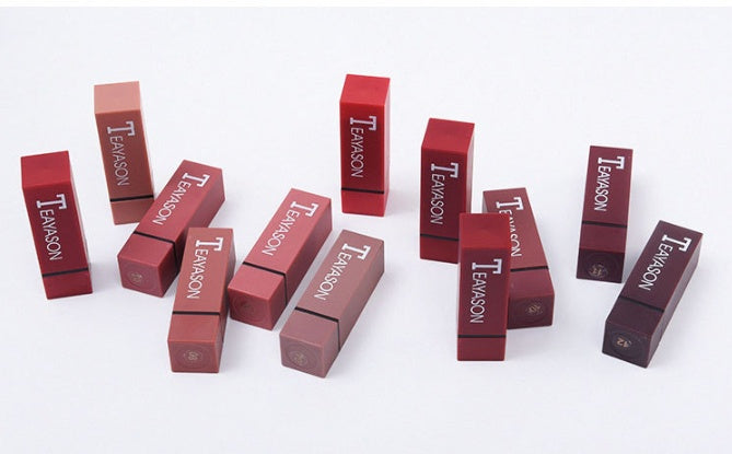 New set of 12-color square tube lipstick matte lipstick New set of 12-color square tube lipstick matte lipstick